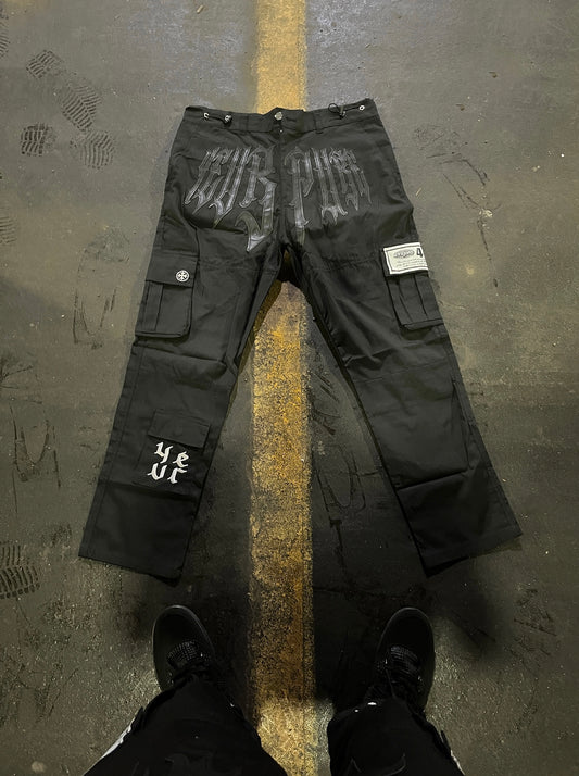 4EVR LEATHER CARGO PANTS