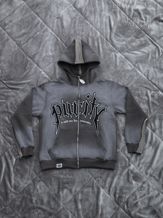 PURITY FLARED ZIP UP (GREY)