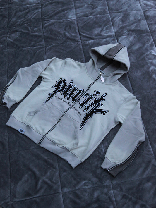 PURITY FLARED ZIP UP (WHITE)