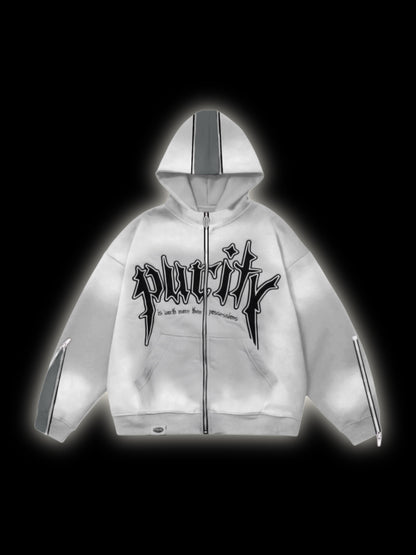 PURITY FLARED ZIP UP (WHITE)