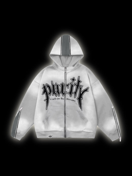 PURITY FLARED ZIPUP FADED WHITE