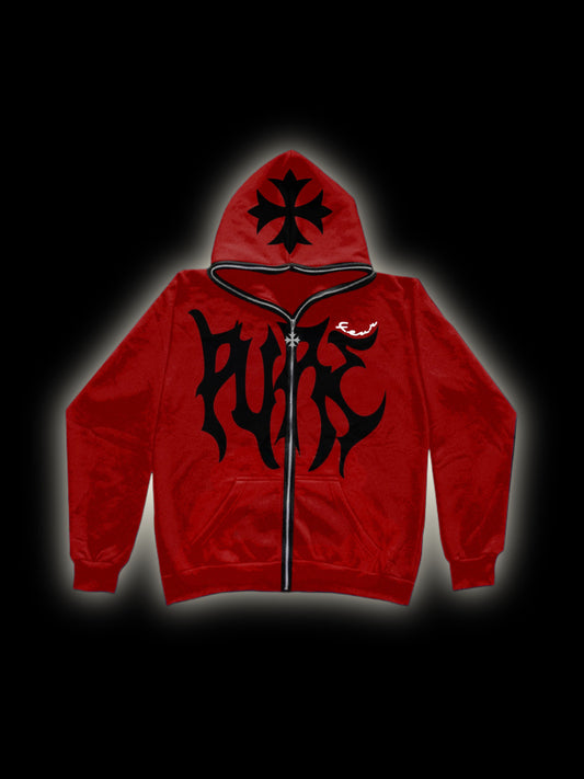 CROSS PUFF FULL ZIP CRIMSON