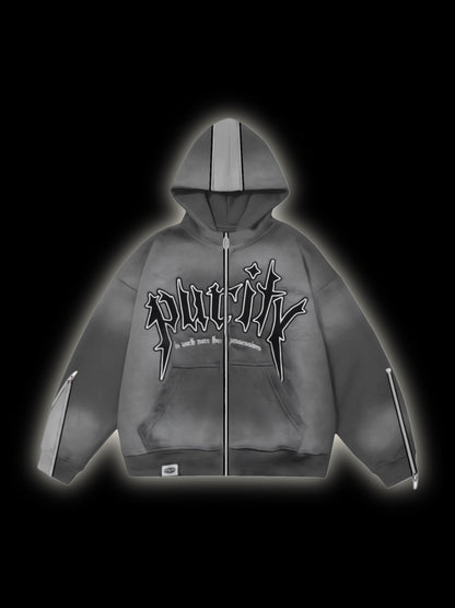 PURITY FLARED ZIP UP (GREY)