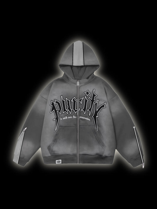 PURITY FLARED ZIPUP FADED GREY