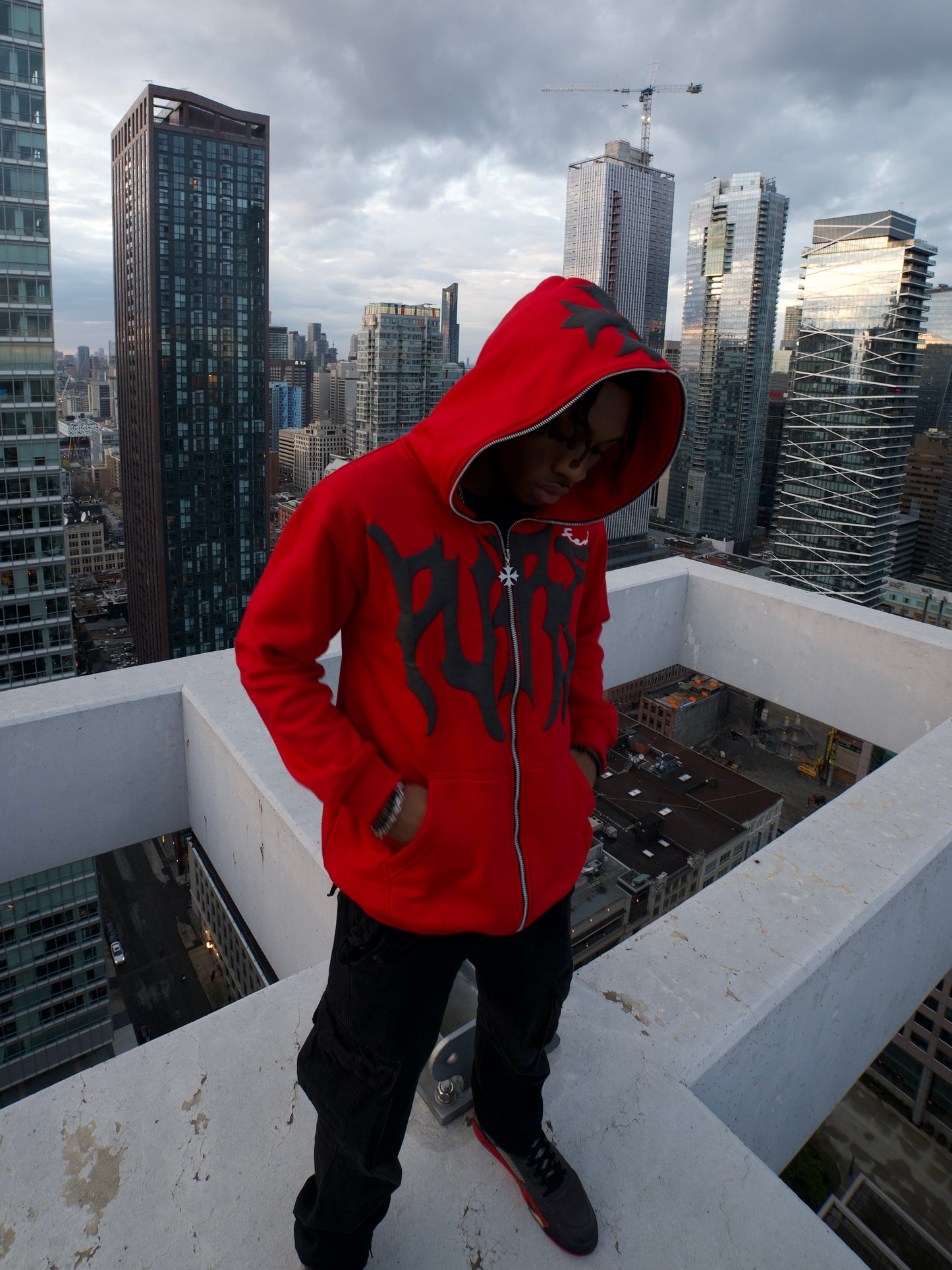 CROSS PUFF FULL ZIP (CRIMSON)