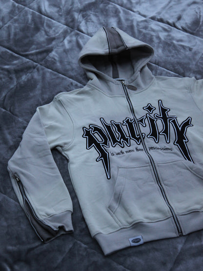 PURITY FLARED ZIP UP (WHITE)