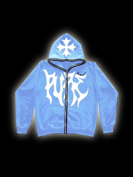 CROSS PUFF FULL ZIP BABY BLUE